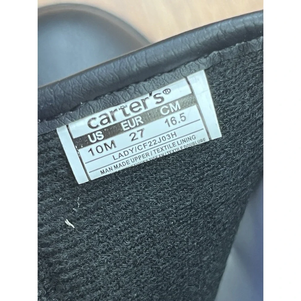 Carter's Black Toddler Girls Zip up Boots Size 10 NEW